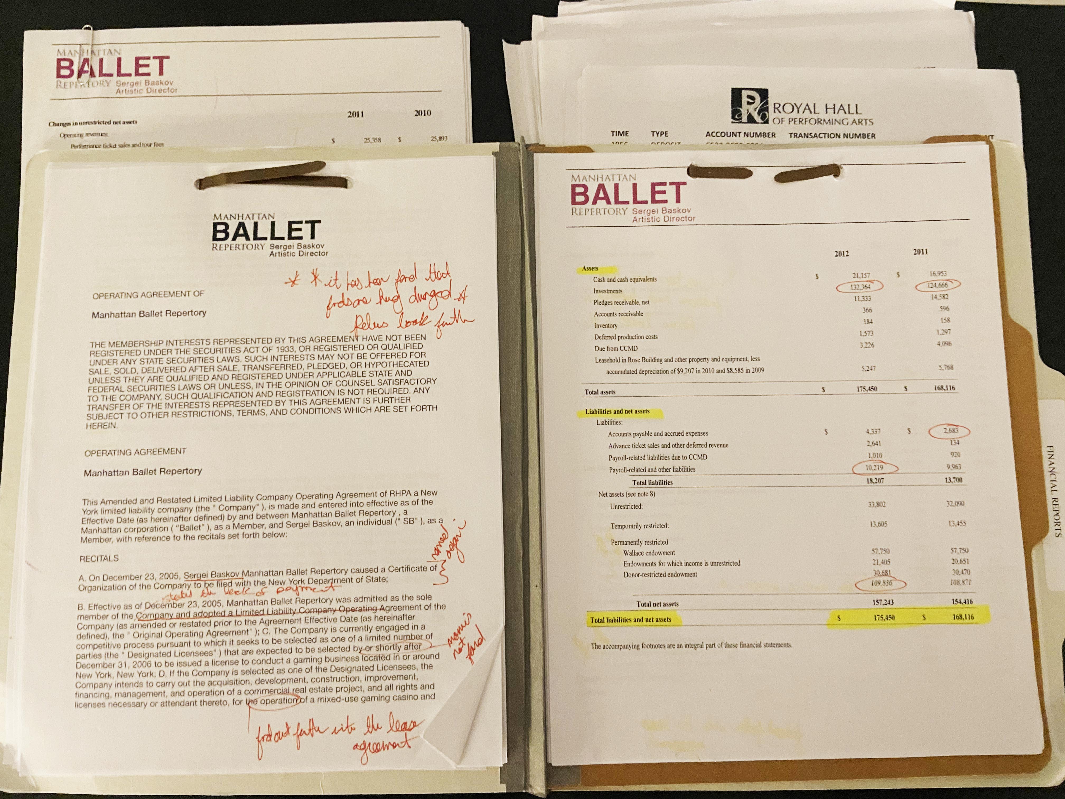 SUITS TV Series S02E06 Rachel Zane's Manhattan Ballet Repertory File Prop