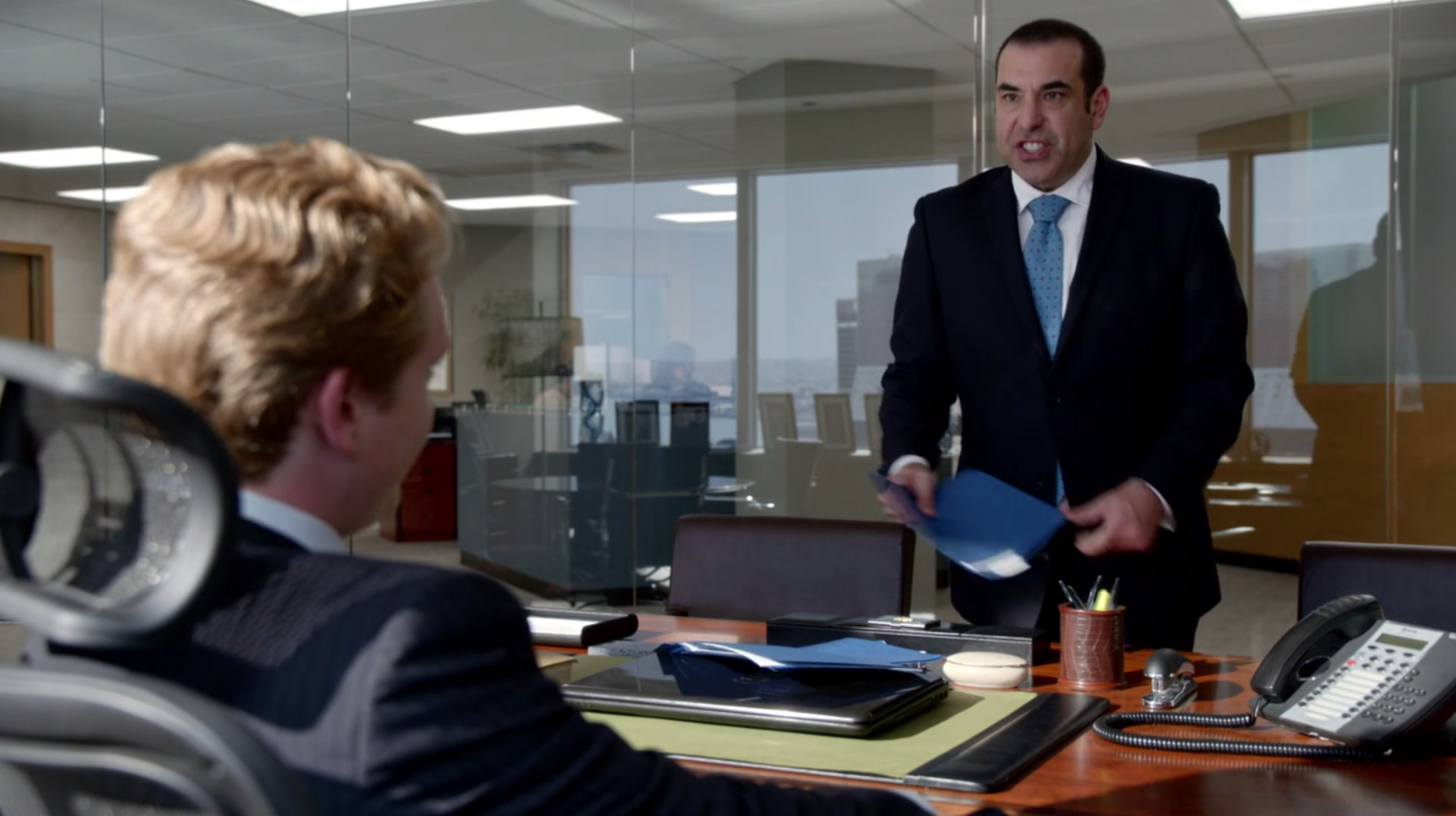 SUITS TV Series S03E08 Louis Litt Harold Gunderson Lawsuit Bratton Gould Prop