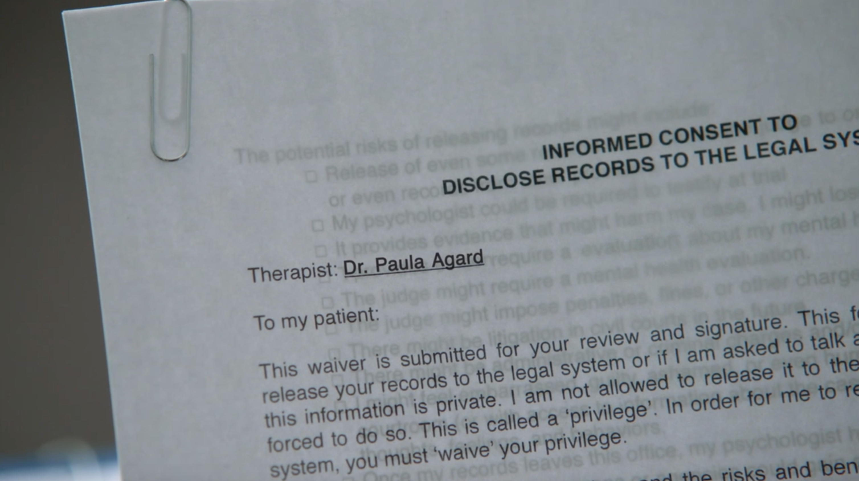 SUITS TV Series S05E06 Samuel Tell Therapist Letter Prop with Dr. Paula Agard